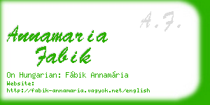 annamaria fabik business card